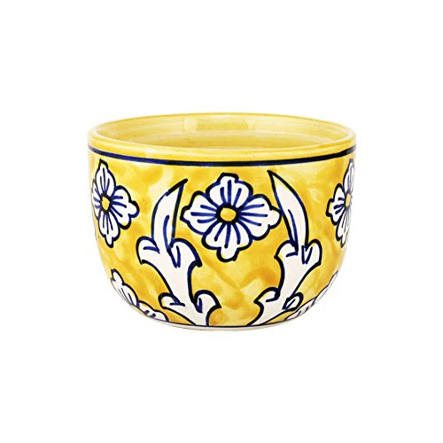 KITTENS Ceramic Maggi Bowl Hand Painted in Lemon Yellow - Set of 4 - Image 5