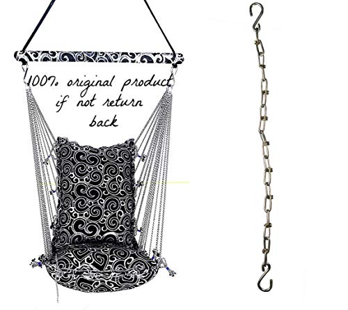 Kkriya Home Decor ®Jumbo Swing with chain jhula, Swing Chair for Indoor, Outdoor Balcony, Home, Bedroom. Weight Carrying Capacity 150Black Made in India.(pre assembled)