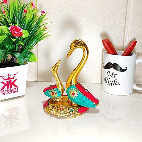 KridayKraft Love Birds swan Set Pair of Kissing Duck Metal Statue,Romantic Gift to Boy friend, Girl friend, Animal lover, Decoration idol for Office,Showcase,Table, Animal Showpiece Figurines Gift Article... - Image 2