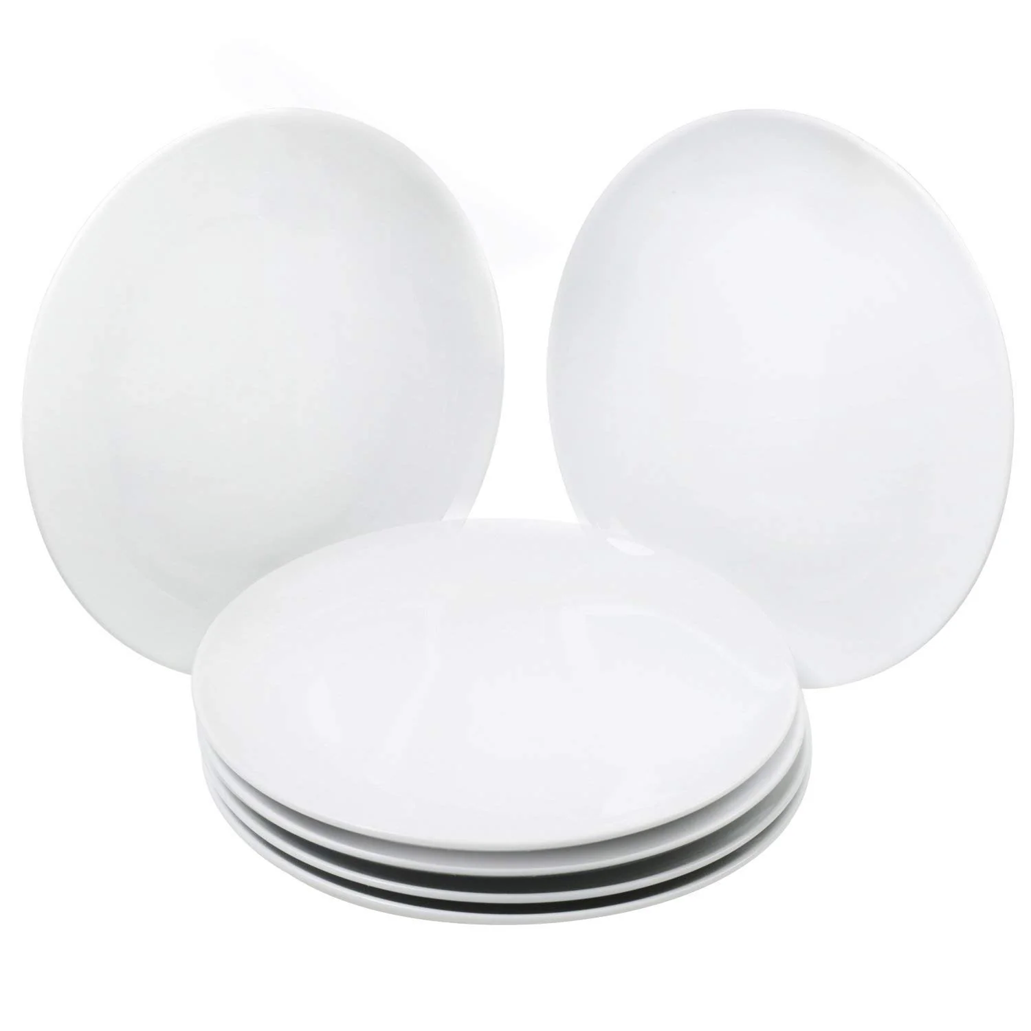Kurtzy Round Ceramic Dish Plate Microwave Safe for Serving Eating Dessert Dinner Tableware Set of 6 - Image 4
