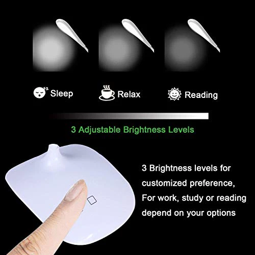 KWT Rechargeable LED Touch On/Off Switch Desk Lamp Children Eye Protection Student Study Reading Dimmer Rechargeable Led Table Lamps USB Charging Touch Dimmer, Desk Lights for Study (White) - Image 7