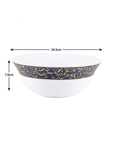 LaOpala Anassa Blue Sovrana Collection Opalware Dinner Set, 33 Pieces, White - Image 3