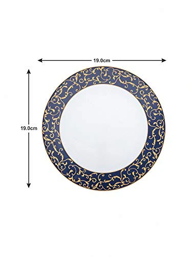 LaOpala Anassa Blue Sovrana Collection Opalware Dinner Set, 33 Pieces, White - Image 5