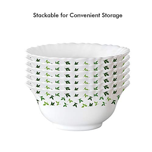 Larah by Borosil Sage Silk Series Opalware Dinner Set, 19 Pieces, White - Image 4