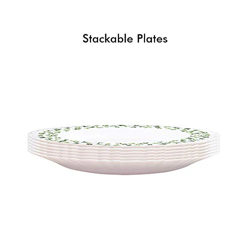 Larah by Borosil Sage Silk Series Opalware Dinner Set, 19 Pieces, White - Image 7