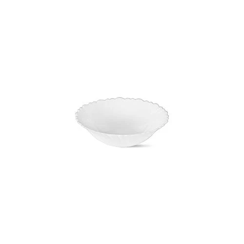 Larah by Borosil Snow (Plain White) Silk Series Opalware Dinner Set, 19 Pieces, White - Image 4