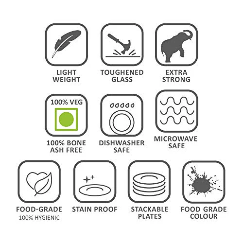 Larah by Borosil Snow (Plain White) Silk Series Opalware Dinner Set, 19 Pieces, White - Image 5