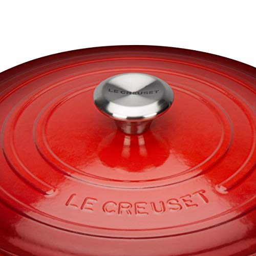 Le Creuset Signature Cast Iron Round Casserole, 28 cm - Cerise - Image 5