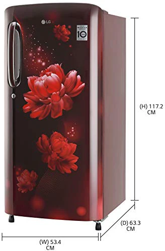 LG 190 L 4 Star Inverter Direct-Cool Single Door Refrigerator (GL-B201ASCY, Scarlet Charm) - Image 12