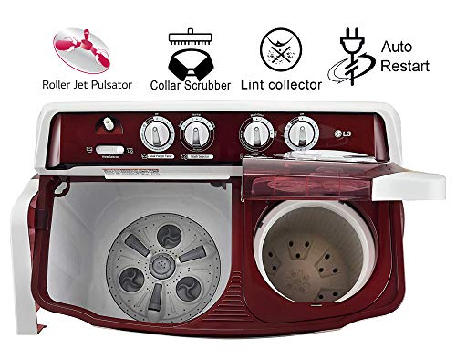 LG 8 Kg 5 Star Semi-Automatic Top Loading Washing Machine (P8035SRMZ, Burgundy, Collar Scrubber) - Image 12