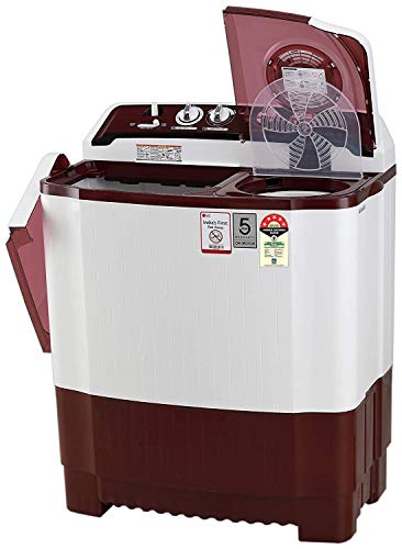 LG 8 Kg 5 Star Semi-Automatic Top Loading Washing Machine (P8035SRMZ, Burgundy, Collar Scrubber) - Image 5