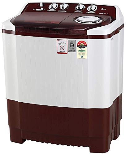 LG 8 Kg 5 Star Semi-Automatic Top Loading Washing Machine (P8035SRMZ, Burgundy, Collar Scrubber) - Image 6