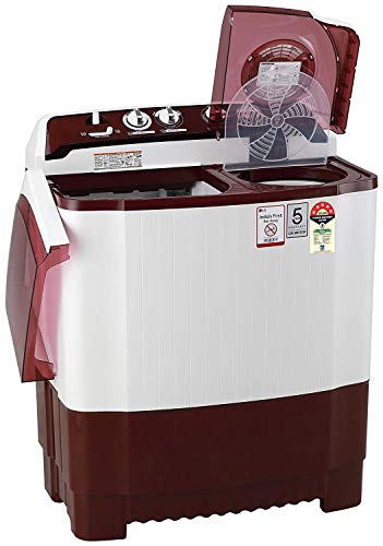 LG 8 Kg 5 Star Semi-Automatic Top Loading Washing Machine (P8035SRMZ, Burgundy, Collar Scrubber) - Image 7