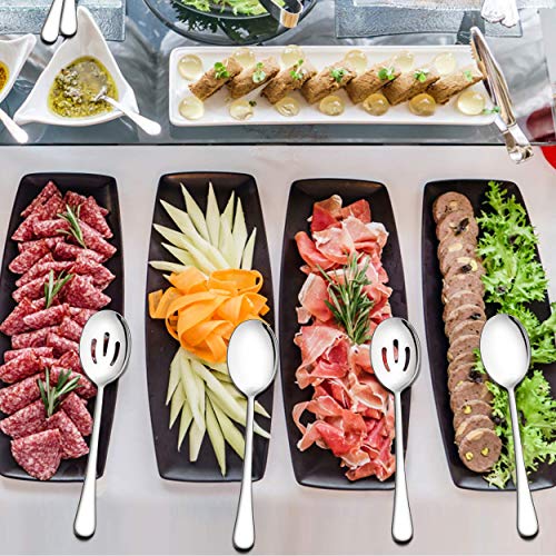 LIANYU Large Serving Spoon x 3, Slotted Serving Spoon x 3, 9.8 Inch Stainless Steel Buffet Restaurant Dinner Serving Spoons Set, Catering Serving Utensils for Party Banquet, Dishwasher Safe - Image 4
