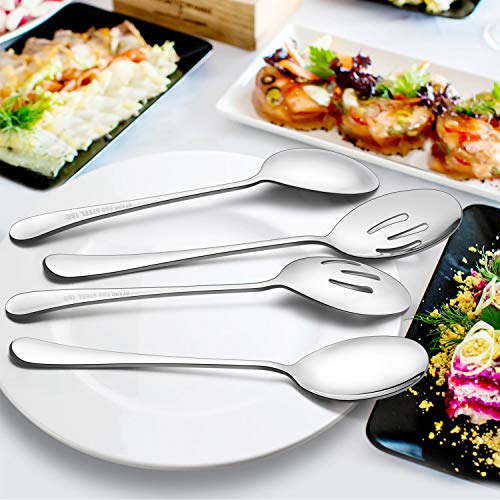 LIANYU Large Serving Spoon x 3, Slotted Serving Spoon x 3, 9.8 Inch Stainless Steel Buffet Restaurant Dinner Serving Spoons Set, Catering Serving Utensils for Party Banquet, Dishwasher Safe - Image 7