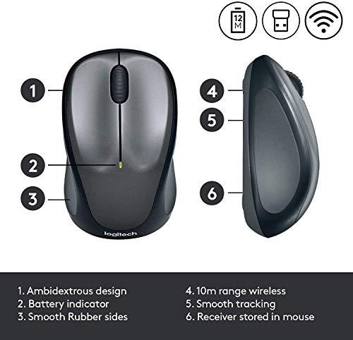 Logitech M235 Wireless Mouse for Windows and Mac - Black/Grey +Logitech K230 Wireless Keyboard - Image 6