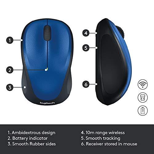 Logitech M235 Wireless Mouse for Windows and Mac with 2.4 GHz Wireless Technology - Blue - Image 4
