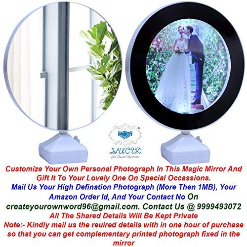 LUCID...We Build Relations Plastic Customized Personal Photo Frame Magic Mirror - White - Image 6