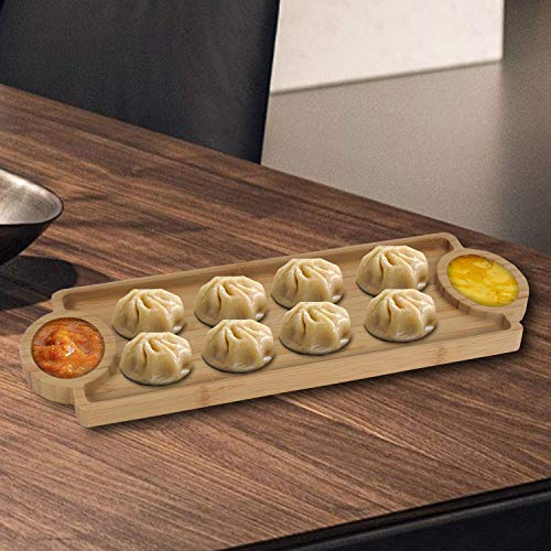 LWVAX Bamboo Tray for Serving (Wooden, 39x14 cm) - Image 3