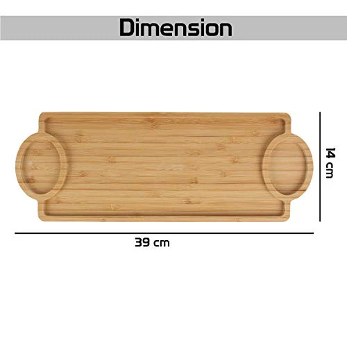 LWVAX Bamboo Tray for Serving (Wooden, 39x14 cm) - Image 4