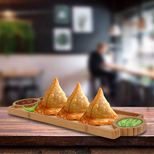 LWVAX Bamboo Tray for Serving (Wooden, 39x14 cm) - Image 5