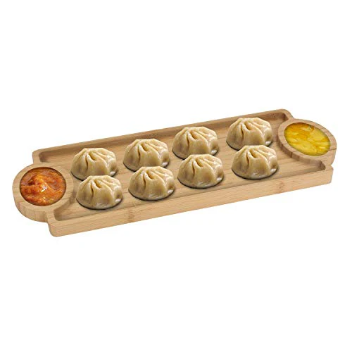 LWVAX Bamboo Tray for Serving (Wooden, 39x14 cm) - Image 6