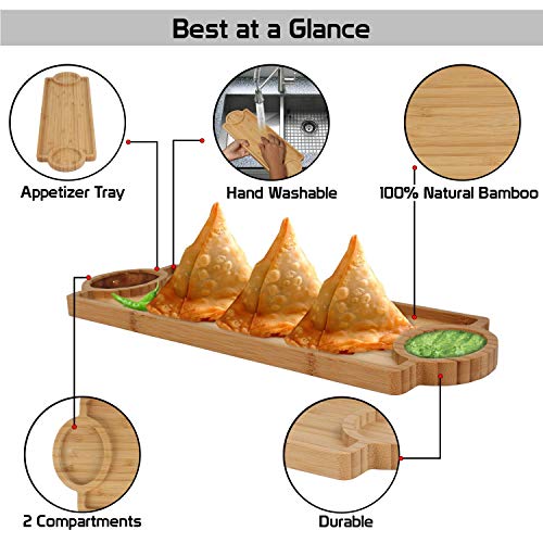 LWVAX Bamboo Tray for Serving (Wooden, 39x14 cm) - Image 7