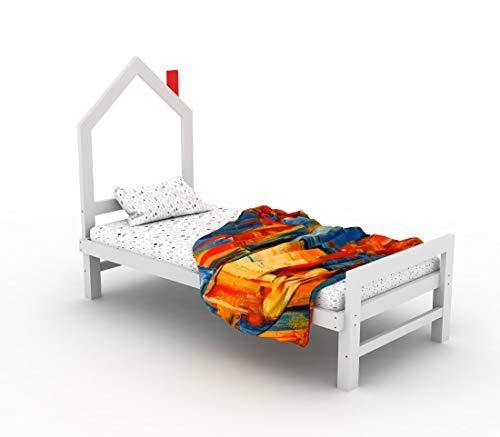 Lycka Pine Wood Single Size Without Storage Bed for Bedroom Home (White) - Image 5