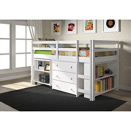 MALINA Bunker Bed with Storage 79x41x43 inches (LxWxH)