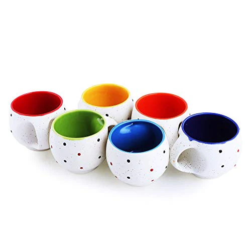 MARINER'S CREATION Ceramic Tea Cup - 6 Pieces, Multicolour - Image 5