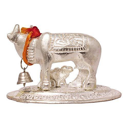 Metal Kamdhenu Cow and Calf Pooja Mandir Idol - Image 5