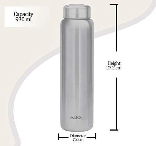 Milton Aqua 1000 Stainless Steel Water Bottle, 930 ml, Silver - Image 3