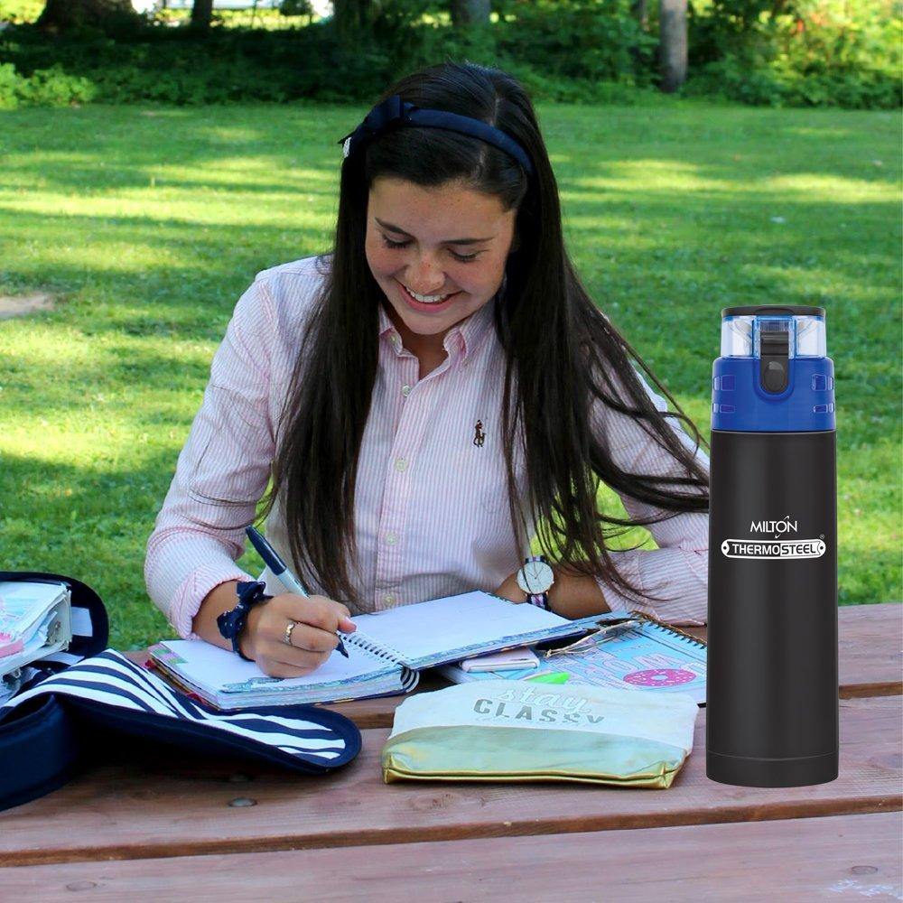 Milton Atlantis-600 Thermosteel Water  Bottle,500 ml,Black - Image 4