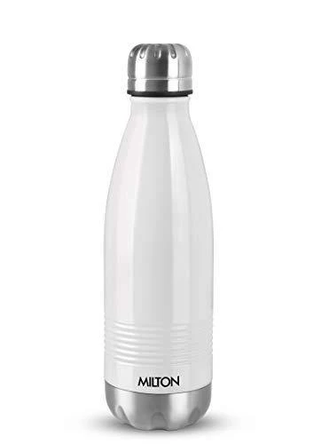 Milton Duo DLX 1000 Thermosteel 24 Hours Hot and Cold Water Bottle, 1 Litre, White