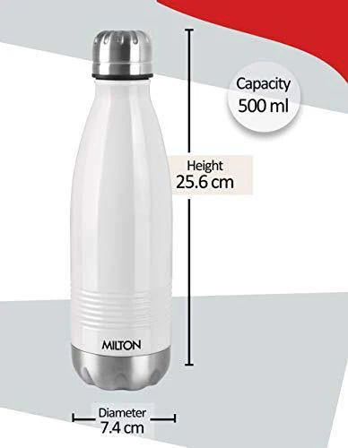 Milton Duo DLX 1000 Thermosteel 24 Hours Hot and Cold Water Bottle, 1 Litre, White - Image 6