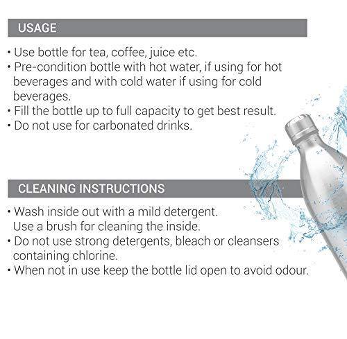 Milton Duo DLX 1000 Thermosteel 24 Hours Hot and Cold Water Bottle, 1 Litre, White - Image 8