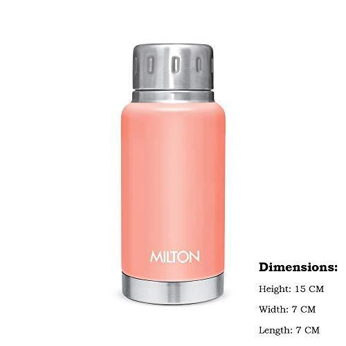 Milton Elfin 160 Thermosteel Hot and Cold Water Bottle, 160 ml, Peach - Image 3