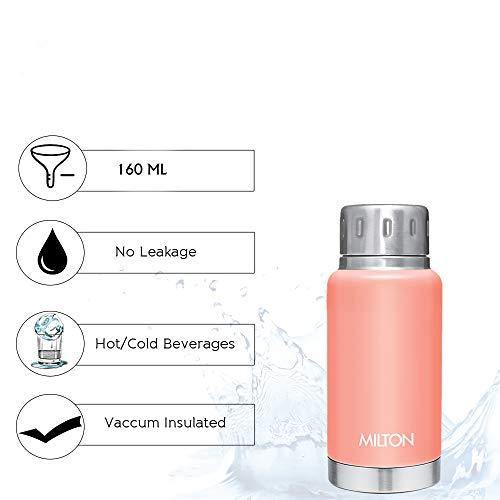 Milton Elfin 160 Thermosteel Hot and Cold Water Bottle, 160 ml, Peach - Image 5