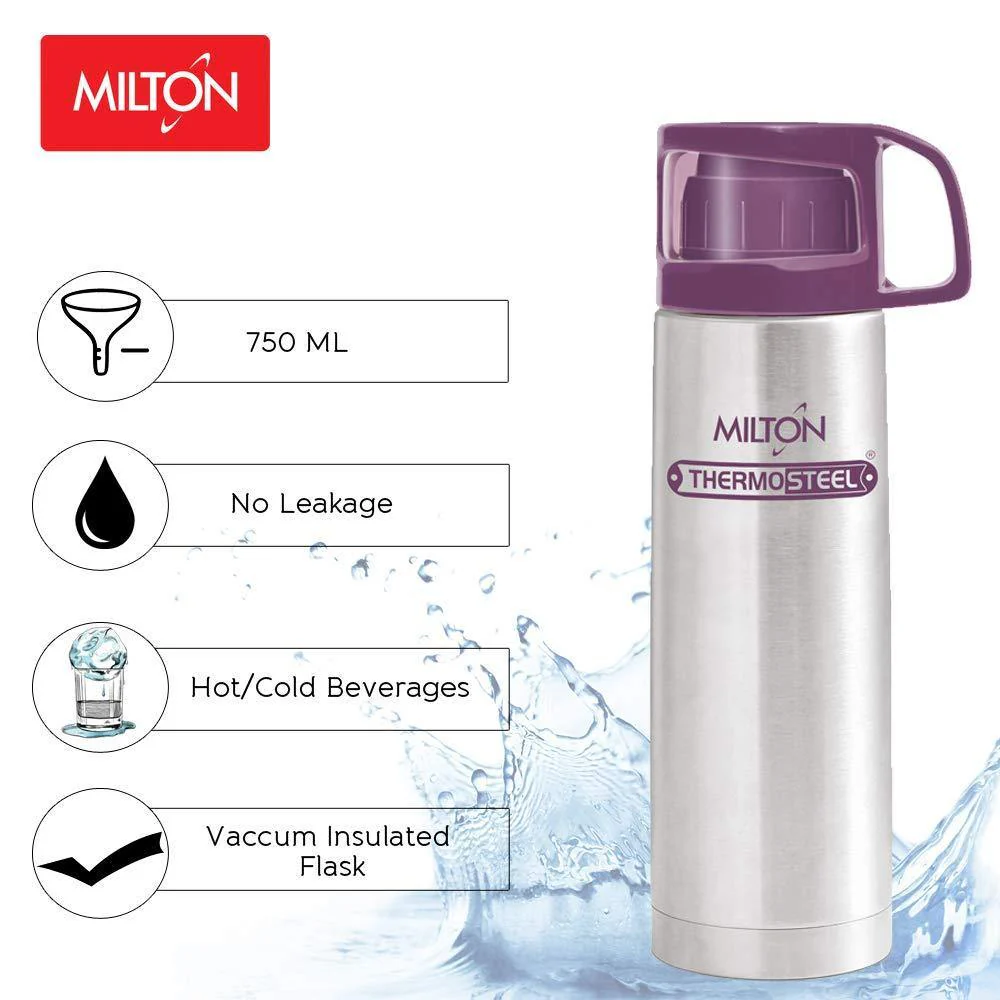 Milton Glassy Flask 750ml Vaccum Flasks- Purple - Image 3