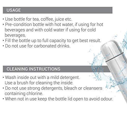 Milton Plain Lid 1000 Thermosteel 24 Hours Hot and Cold Water Bottle, 1000 ml, Silver - Image 2