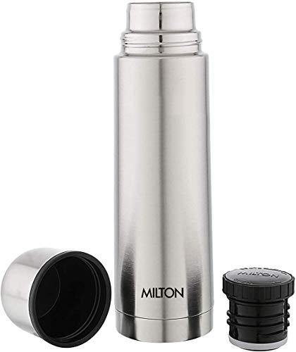 Milton Plain Lid 1000 Thermosteel 24 Hours Hot and Cold Water Bottle, 1000 ml, Silver - Image 4