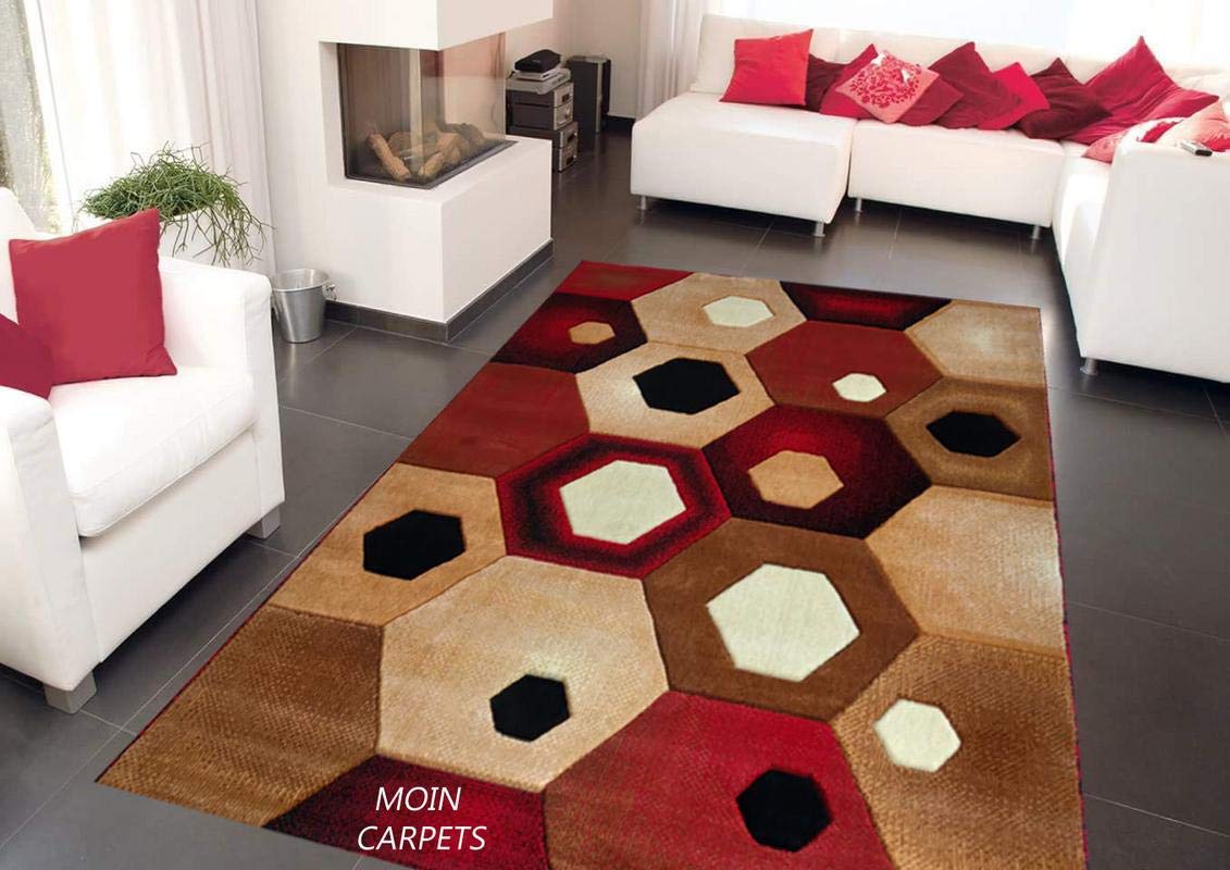 Moin Carpets Geometric Design Acrylic Wool Soft and Thick Carpet - Image 2
