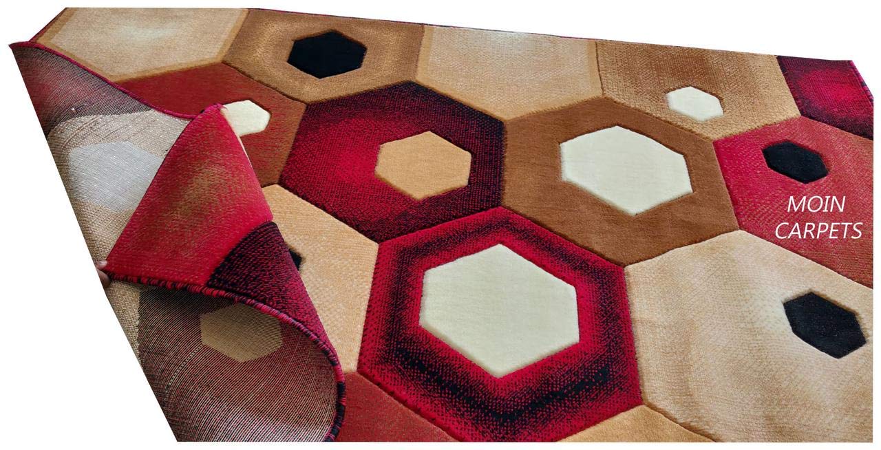 Moin Carpets Geometric Design Acrylic Wool Soft and Thick Carpet - Image 4