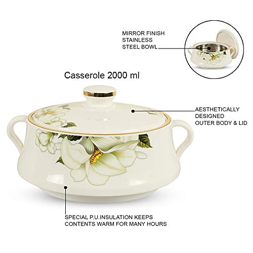 MUCH-MORE Supreme Insulated Casserole 2000 ml, White - Image 3