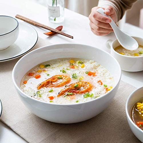 Narrow International Dessert Set of 6 Melamine Unbreakable Cereal Bowls Set 6 Inch - Soup Bowls, Lightweight Deep Bowl for Kitchen and Family Dinner, Maggi,Soup, Dishwasher Micro Safe, Premium White - Image 4