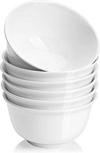 Narrow International Dessert Set of 6 Melamine Unbreakable Cereal Bowls Set 6 Inch - Soup Bowls, Lightweight Deep Bowl for Kitchen and Family Dinner, Maggi,Soup, Dishwasher Micro Safe, Premium White - Image 5