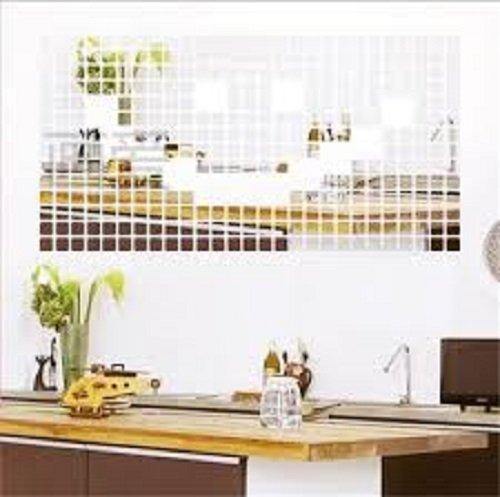 Naveed Arts Acrylic 3D Wall Decor for Home and Office 2Mm Thick Mosaic Square Silver Mirror - Image 9
