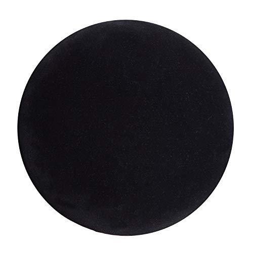 Nestroots Stool for Living Room Sitting Velvet Ottoman upholstered Foam Cushioned pouffe Puffy for Foot Rest Home Furniture with Golden Cross Legs Velvet (17" inch Height Black Set of 2) - Image 3