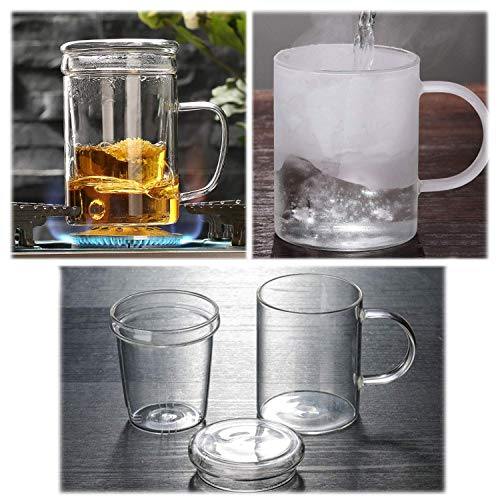 Octavius Borosilicate Glass Green Tea Cup with Infuser and Lid - 350 ml - Image 3