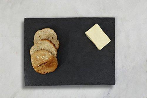 Organic Home 12" x 9" Inch Natural Black Slate Rectangular Platter, Food Platter, Serving Platter